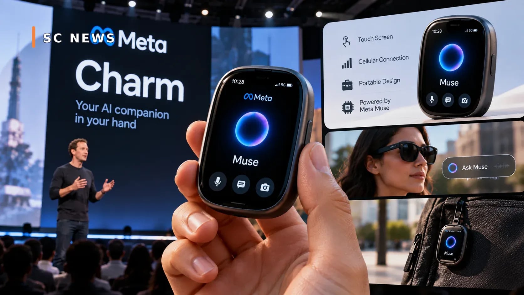 Meta svela “Charm”... un nuovo dispositivo che mette a portata di mano l'assistente intelligente Muse