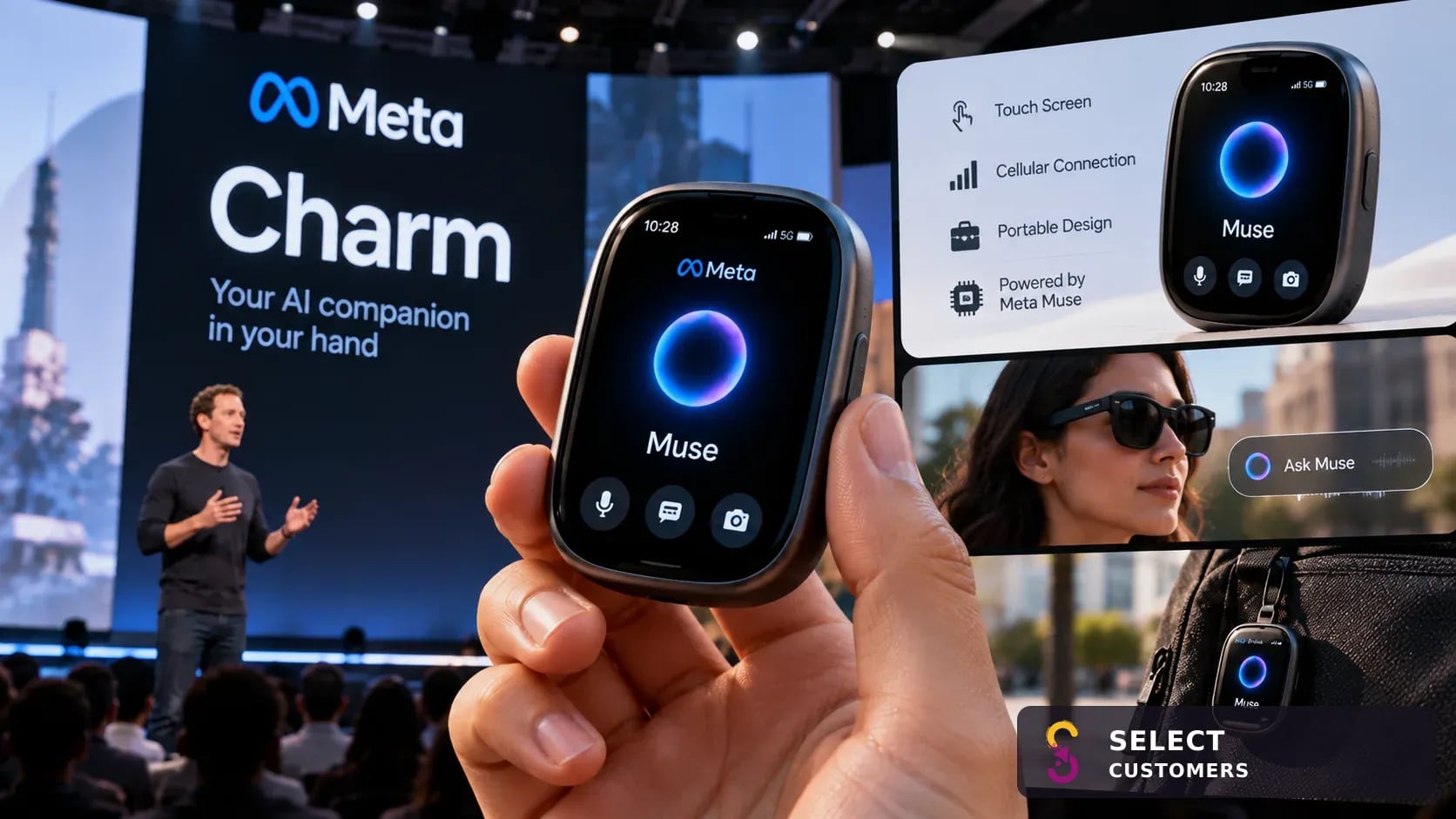 Meta svela “Charm”... un nuovo dispositivo che mette a portata di mano l'assistente intelligente Muse