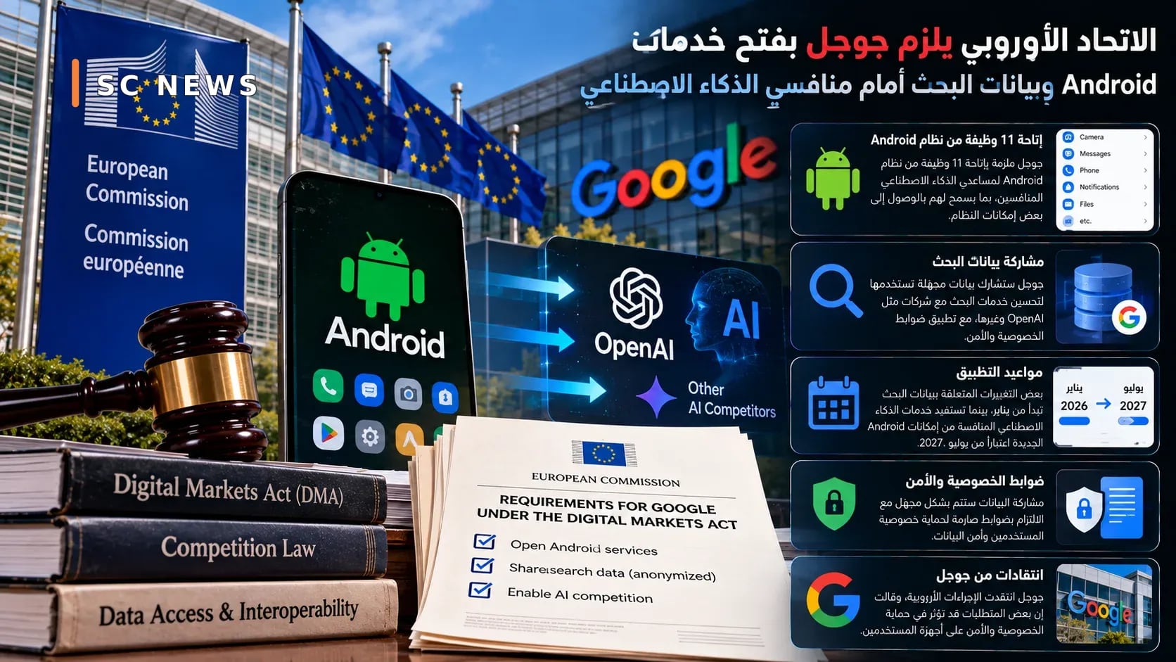 L'Union européenne exige que Google ouvre les services Android et les données de recherche aux concurrents en matière d'intelligence artificielle