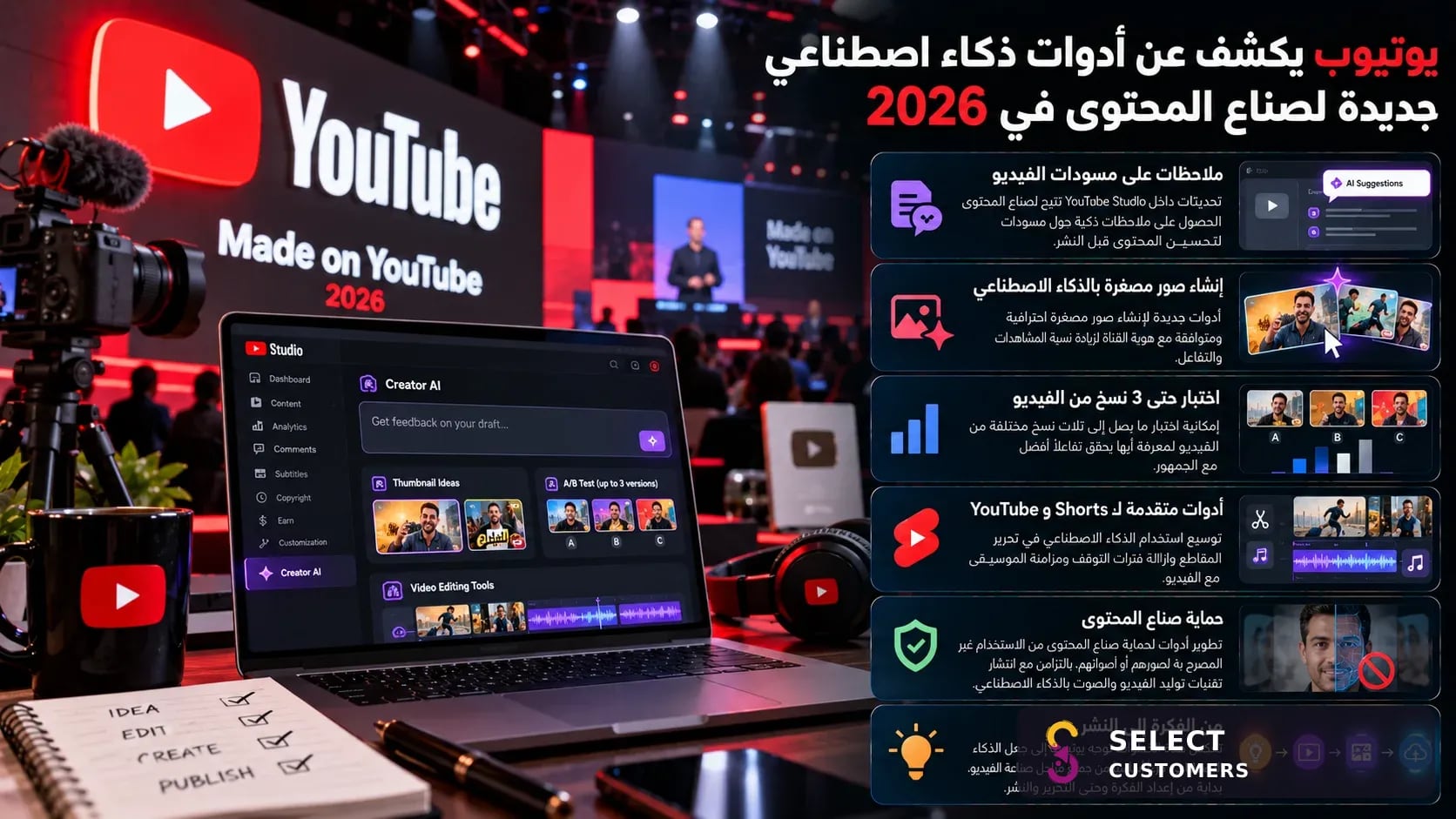 YouTube unveils new artificial intelligence tools for content creators in 2026