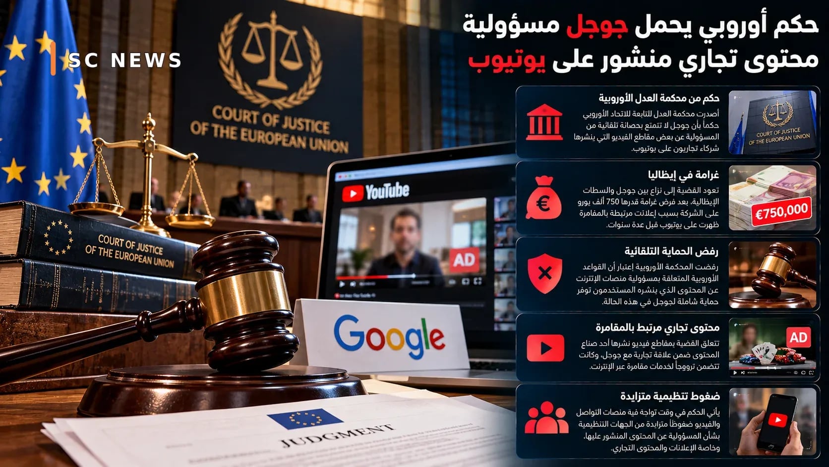 Avrupa'daki bir karar, YouTube'da yayınlanan ticari içerikten Google'ı sorumlu tutuyor
