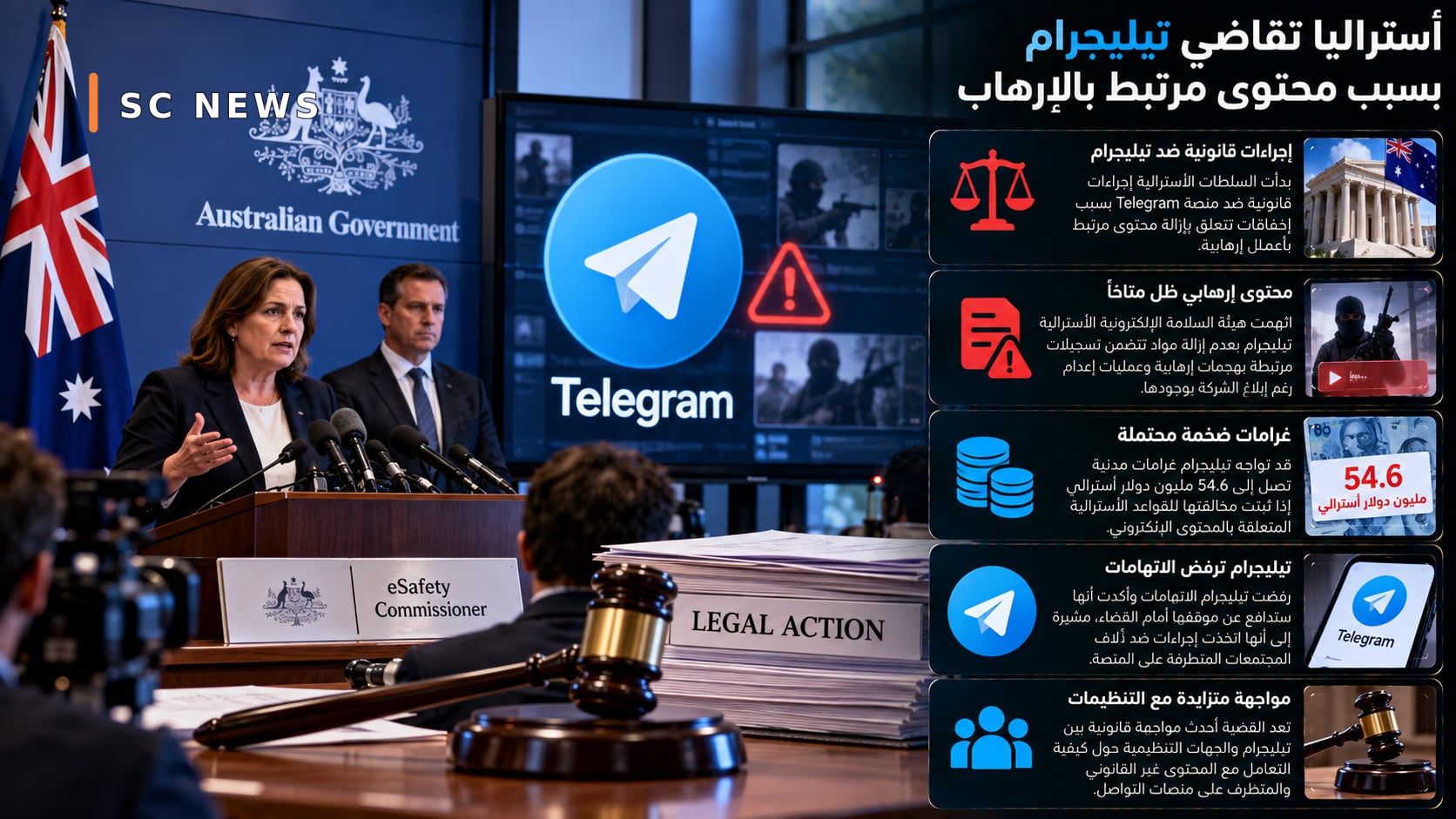Australia sues Telegram over terrorism-related content