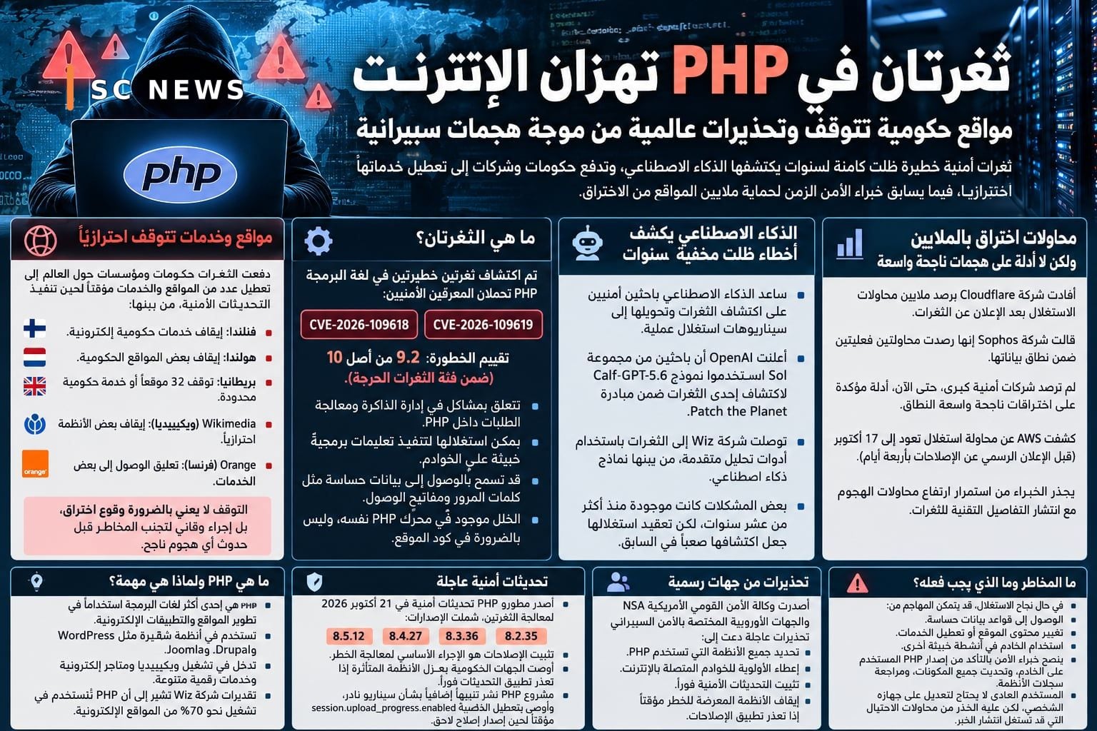 Dos lagunas en PHP sacuden Internet... los sitios web gubernamentales se detienen y las advertencias globales de una ola de ataques cibernéticos