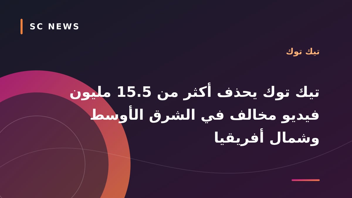 تيك توك يحذف أكثر من 15.5 مليون فيديو مخالف في الشرق الأوسط وشمال أفريقيا