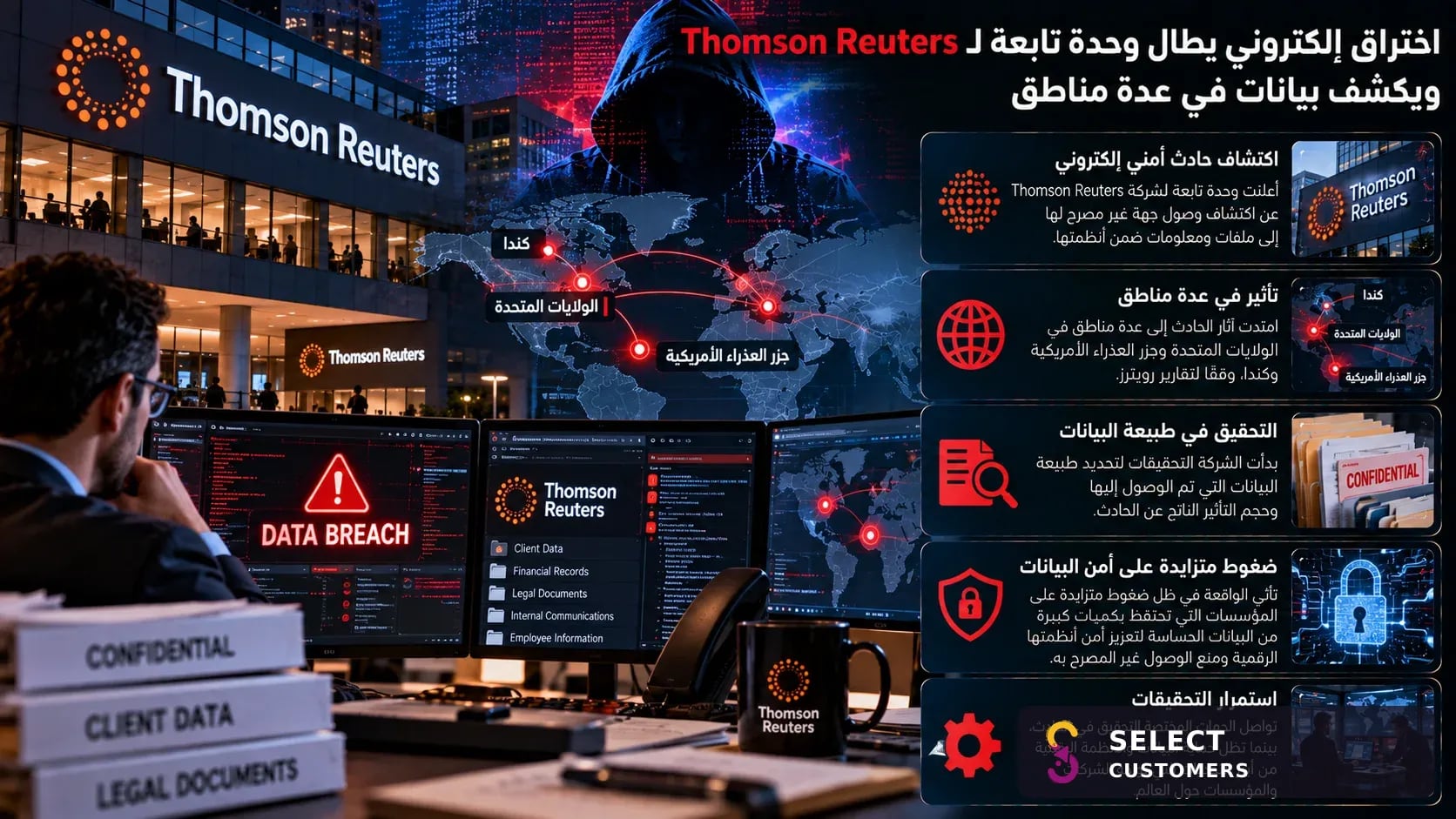 اختراق إلكتروني يطال وحدة تابعة لـ Thomson Reuters ويكشف بيانات في عدة مناطق